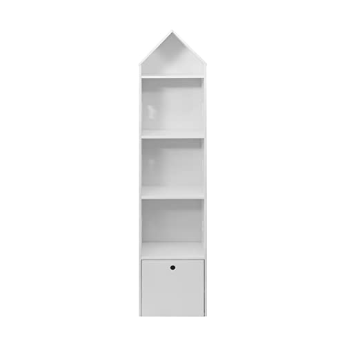 Rebecca Mobili Kinderbuchregal, Spielzeugregal, MDF Weißes Holz, 1 Schublade 4 Fächer zum Ordnen von Spielen, Büchern und Kinderbüchern - Maße HxLxB: 154 x 35 x 30 cm - Art. RE6731 Rebecca Mobili Kinderbuchregal, Spielzeugregal, MDF Weißes Holz, 1 Schublade 4 Fächer zum Ordnen von Spielen, Büchern und Kinderbüchern - Maße HxLxB: 154 x 35 x 30 cm - Art. RE6731 von Rebecca Mobili