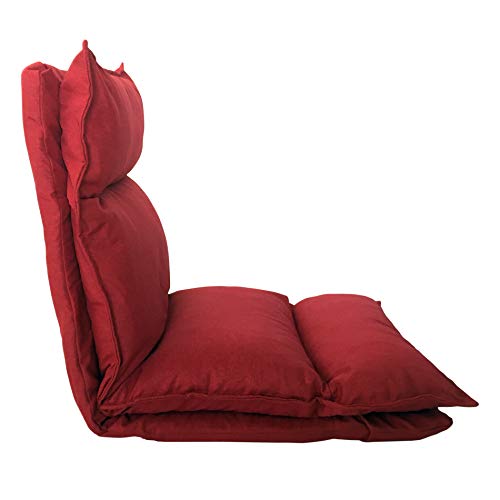 Rebecca Mobili Meditationstuhl, Meditationskissen Bodenstuhl für Yoga in Rot, Metall Polyester, Entspannung Wohnzimmer Terrasse – Maße: 70 x 56 x 70 cm (HxLxB) - Art. RE6199 von Rebecca Mobili