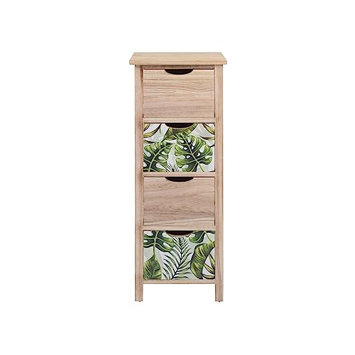 Rebecca Mobili Moderne Schubladenkommode, Holzschrank, 4 Schubladen, Braun Grün, Modern, als Einrichtung für Schlafzimmer Haus – Maße: 84 x 34 x 27 cm (HxLxB) – Art. RE6132 von Rebecca Mobili