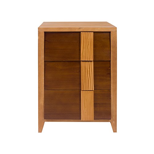 Rebecca Mobili Nachtschrank aus Holz, Kommode 3 Schubladen, modernes Design, Schlafzimmer Wohnzimmer – Maße: 75 x 50 x 40 cm (HxLxB) - Art. RE4999 von Rebecca Mobili