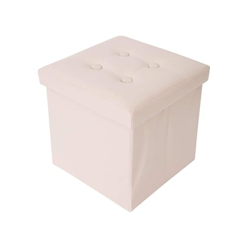 Rebecca Mobili Puff Aufbewahrungsbox in Beige, Fußhocker Würfel Modern, Sitzbank für Büro Wohnzimmer Schlafzimmer, Wohnaccessoire für Haus – Maße: 30 x 30 x 30 cm (HxLxB) - Art. RE4636 von Rebecca Mobili