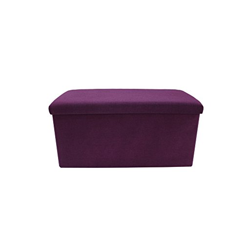 Rebecca Mobili Puff mit Stauraum, Aufbewahrungsbox in Violett für Spielzeug, Baumwolle, für Eingang Flur Wohnzimmer – Maße: 37 x 76 x 38 cm (HxLxB) - Art. RE6164 von Rebecca Mobili