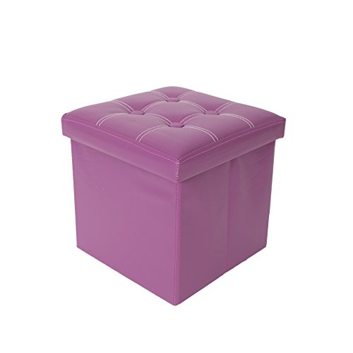 Rebecca SRL Hocker Pouf Schemel Aufbewahrungsbox Sitzwürfel Sitzcube violett modern Möbel (Code RE4634 von Rebecca Mobili