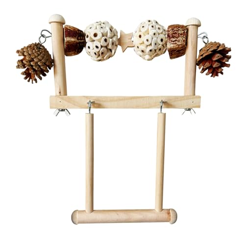Vogelkäfig Plattform Sitzstange Set Holz Spielstudio mit Schaukel und Riesenrad Übungsständer für Papageien Lovebirds Wellensittich Vogelkäfig Plattform Sitzstange Set Holz Spielstudio mit Schaukel und Riesenrad Übungsständer für Papageien Lovebirds Wellensittich von Rebecca online