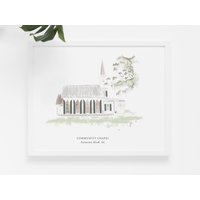 Community Chapel At Palmetto Bluff, South Carolina, Hochzeitskunstdruck | Personalisierung Verfügbar von RebeccaMeixner