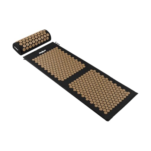 Rebel Electro Gesundheitsmatte mit Stacheln für Akupressur mit Kissen 130x50cm XXL Gold Stacheln RBA-6003-GL von Rebel Electro
