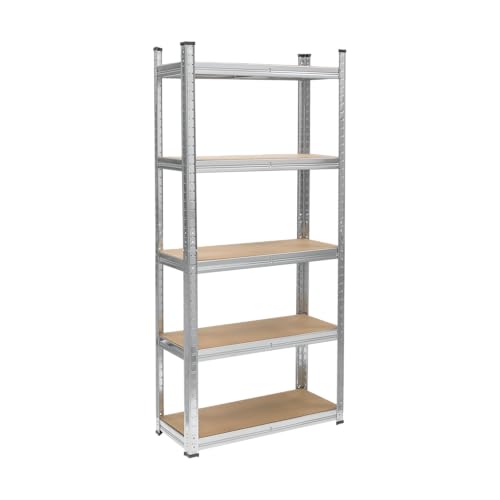 Rebel Electro Metallregal Magazin 5 Böden Garageregal 150x70x30 Silber RB-1255 von Rebel Electro