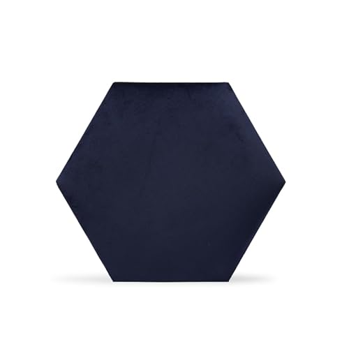 Rebel of Styles - Luxury Velvet Textile Hexagon Blue - 0,058m² / 1 Stück - 3D Gepolsterte Wandpaneele/Verkleidung/Verblender - Polsterpaneel mit Samt Wandkissen für effektiven Wandschutz von Rebel of Styles