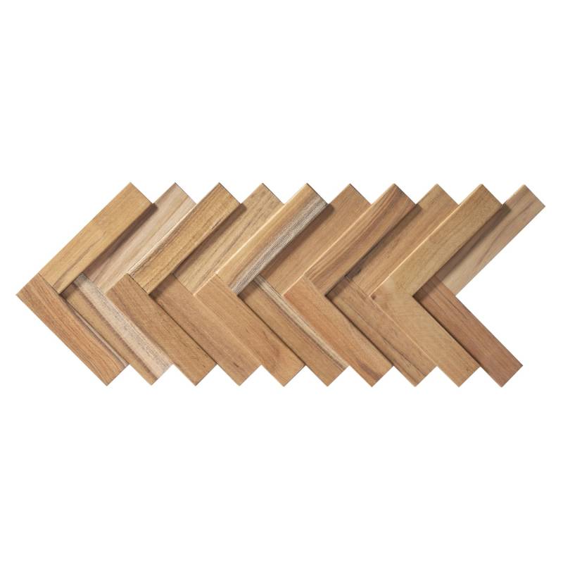 Rebel of Styles Holzverblender UltraWood Teak Herringbone 37,5 cm x 18 cm Braun von Rebel of Styles