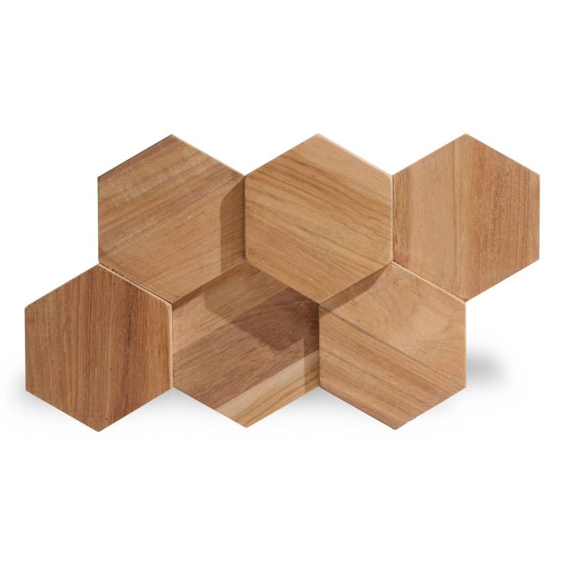 Rebel of Styles Holzverblender UltraWood Teak Hexagon 26 cm x 15 cm Braun von Rebel of Styles