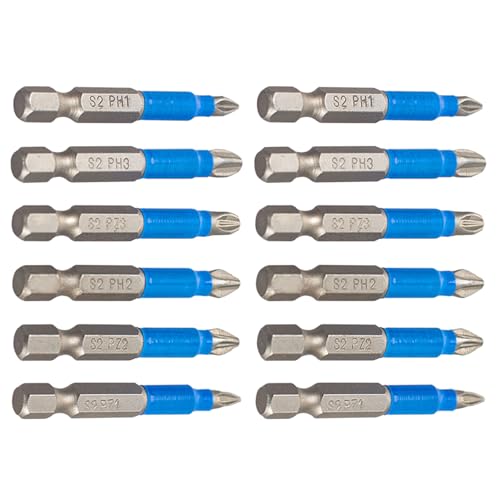 6/12 Pcs Ph2 Gekreuzter Schraubendreher Set Magnetrostofser Aufprall Bohrbit Stahl Nonslip Hartschraubendreher Gekreuztem Bit von Rebellious