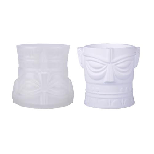 Mode Nordische Designs Silikonform Für Harzschmuck Gips Art Storage Cups Wiederverwendbare Handwerkswerkzeuge Täglich Nutzungsabweiche Gips Sanxingdui Maske Maske Form von Rebellious