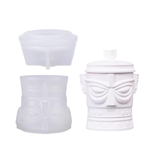 Mode Nordische Designs Silikonform Für Harzschmuck Gips Art Storage Cups Wiederverwendbare Handwerkswerkzeuge Täglich Nutzungsabweiche Gips Sanxingdui Maske Maske Form von Rebellious