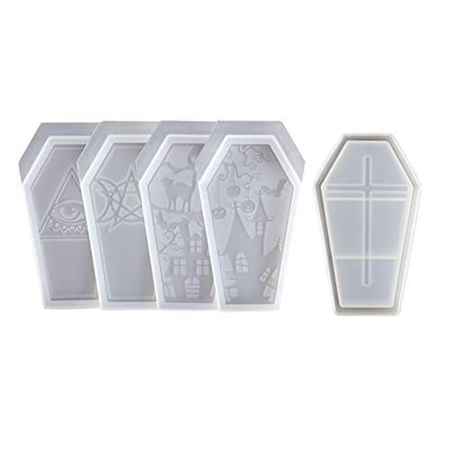 Rebellious 5 Stück Resin Epoxy Formen Halloween Sarg Aufbewahrungsbox Schrank Spiegel Silikonform Geeignet für Ha von Rebellious