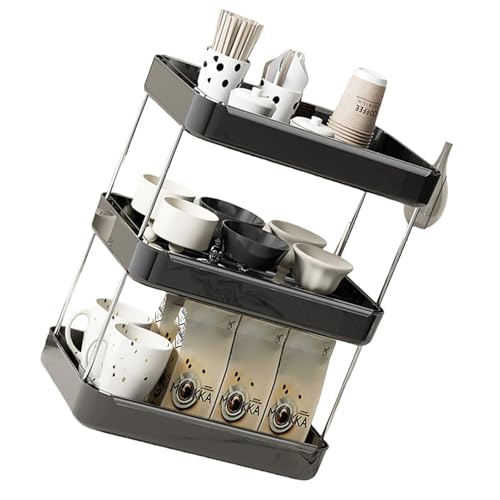 Rebellious Arbeitsplatte Kaffeestation Organisatoren Mehrere Stufen Becher Reich Und Weinglashalter Mit Abflussschale Für Kücheneinheitliche Organisatoren von Rebellious