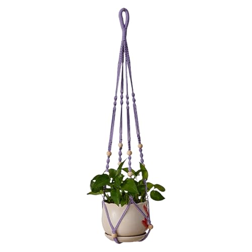 Rebellious Blumentöpfe Tasche Hängende Handgefertigte Baumwollseilwebe Freien Freien Gärtnere Dekorative Blumentöpfe Hängende Korb Raumsparung Pflanzenhalter von Rebellious