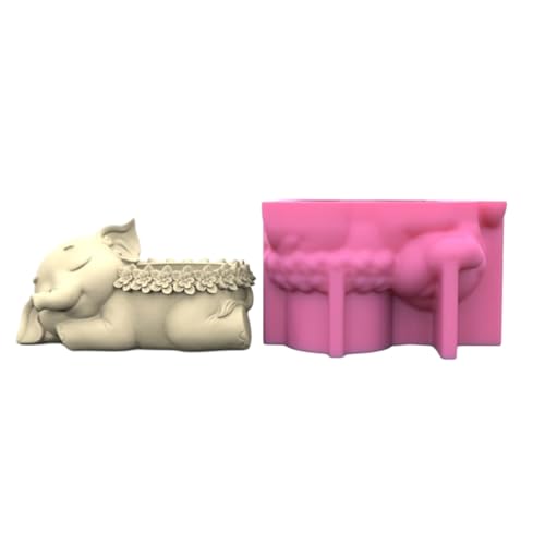 Rebellious Elefant Gips Blumentöpfe Silikonharzform Epoxidharz Gussform Sukkulente Vase Zementform Kerzenhalterform von Rebellious