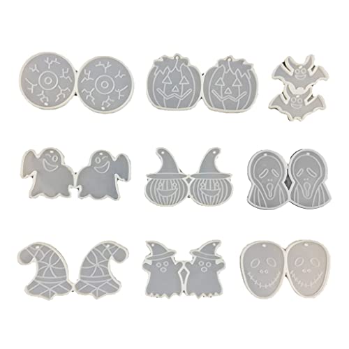 Rebellious Halloween Silikonform Ohrringe Sammlung Geist Schädel Zauberer Spiegel Epoxidform für Schmuck Geschenke von Rebellious