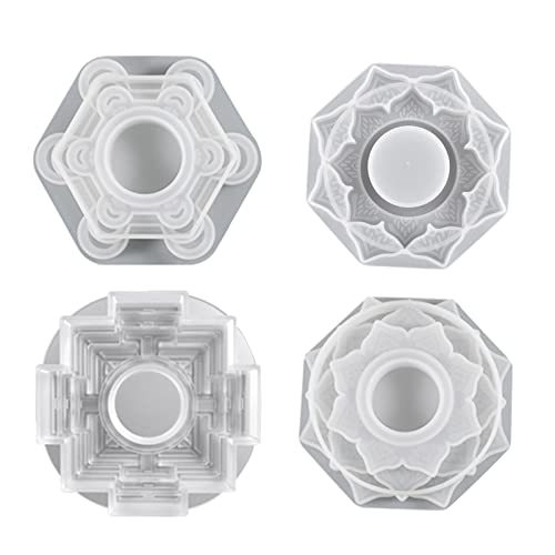 Rebellious Harz Kerzenhalter Silikonform Teelicht Harzform Kerzenständer Epoxidgussform für DIYJewelry Box Home Decor von Rebellious
