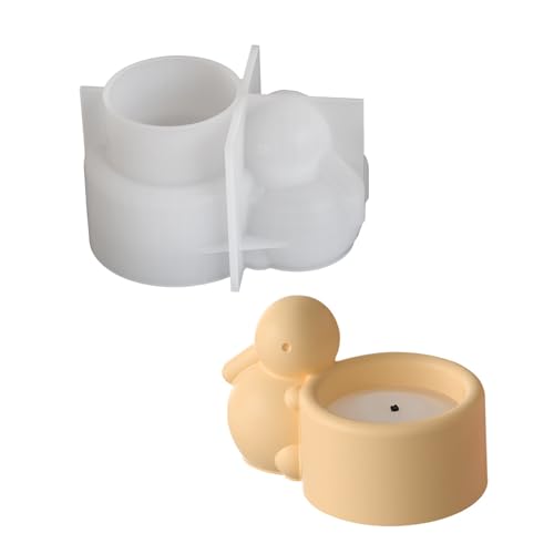 Rebellious Kaninchen Kerzenbecher Silikonform Easy Freisetzung Formen Teelichthalter Formen, die zum Handwerk und zu Hause Dekoren von Rebellious