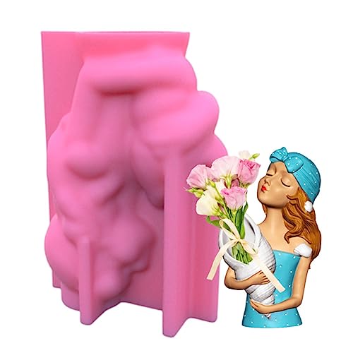 Rebellious Niedliche Conch Girl Gips Blumentopf Silikonform Epoxidharz Gussform Sukkulente Vase Zementform Pflanzenhalter Form von Rebellious