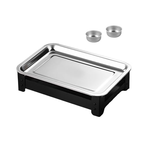 Rebellious Premium Grills Fleischwärmes Tablett Für Familienversammlungen Rostfeste Edelstahl Konstruktion Einfache Reinigung Kerze Outdoor BBQ Wärmer Behälter von Rebellious