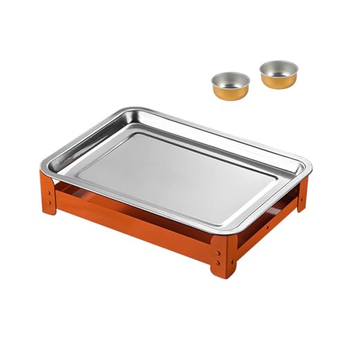 Rebellious Premium Grills Fleischwärmes Tablett Für Familienversammlungen Rostfeste Edelstahl Konstruktion Einfache Reinigung Kerze Outdoor BBQ Wärmer Behälter von Rebellious