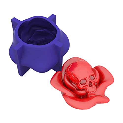 Rebellious Rose Schädel 3D Kerze Seife Form Kerze Epoxy Form Handgemachte Kerzen Wachs Seife Formen für Dekoration von Rebellious