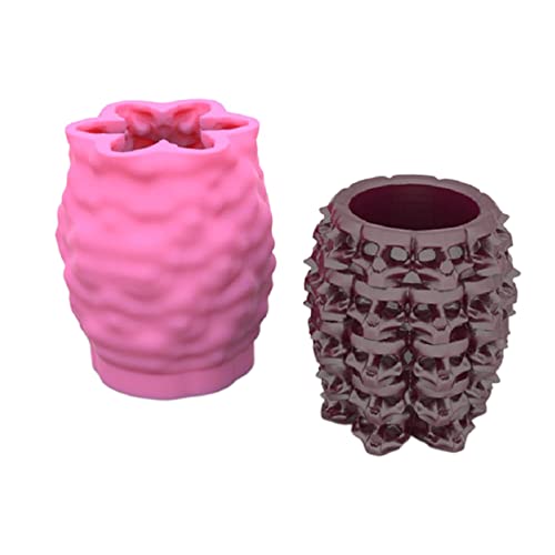 Rebellious Schädel Stifthalter Form Gips Zement Form Kerze Epoxy Form Handgemachte Kerzen Wachs Seife Formen für Dekorati von Rebellious