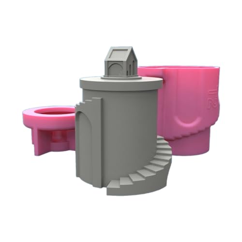 Rebellious Schloss Aufbewahrungsbox Silikonform mit Deckel 3D Beton Gussform Kerzenhalter Form Blumentopf Herstellung Zubeh von Rebellious