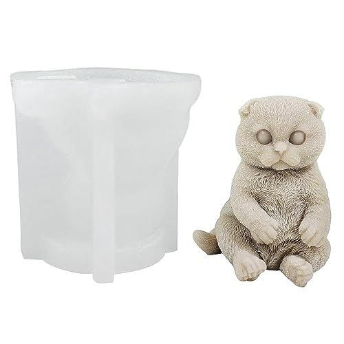 Rebellious Silikonform Katze Aromatherapien Kerze Harz Formen 3D Gips Ornamente Schlüsselbund Form Home Dcoration Langlebiges Werkz von Rebellious