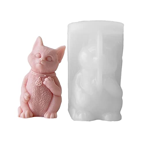 Rebellious Stehende Katze Silikonform Duftkerze Form Tisch Ornament Werkzeuge Gips Handwerk Herstellung von Lieferungen Antihaf von Rebellious