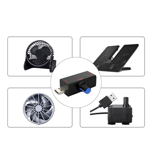 Rebellious USB Lüftergeschwindigkeit Controller Wassergeschwindigkeit Und Controller Stille Verwendung Für Vogel Dusche Badewanne Uneingeschränkter Desktops Und Laptops Laptop Kühlventilator von Rebellious