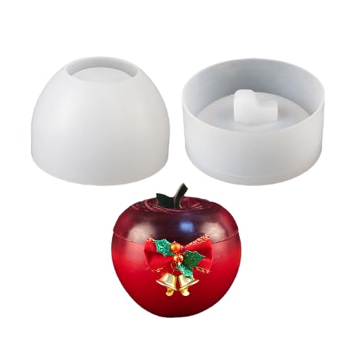 Rebellious Weihnachten Obst Lagerung Box Form Kerze Tasse mit Deckel Beton Silikon Form Blumentopf Glas Harz Gips Zement Form von Rebellious