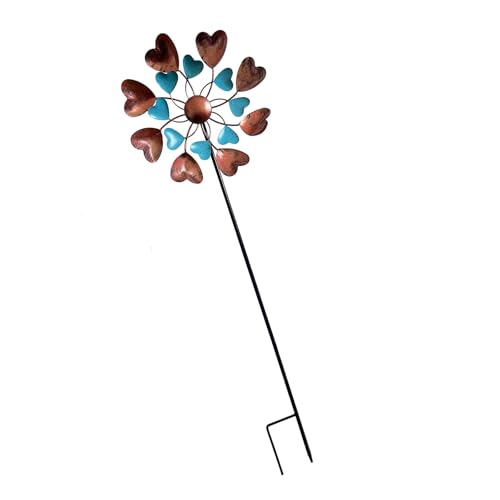 Rebellious Wetterfeste Metall Windmühle Spinner Skulptur Für Patios Rasenflächen Garten Außenbereiche Rotierende Kunstdekoration Freien Garten Skulptur Metall von Rebellious