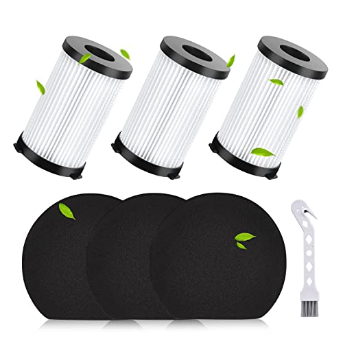 Rebirthcare 3 stück filter für ariete handyforce 2761 2759 akkustaubsauger ersatzfilter ersatzteile zubehör für moosoo d600 d601 & iwoly v600 staubsaugerfilter, 3 hepa-filter & 3 schwammfilter von Rebirthcare
