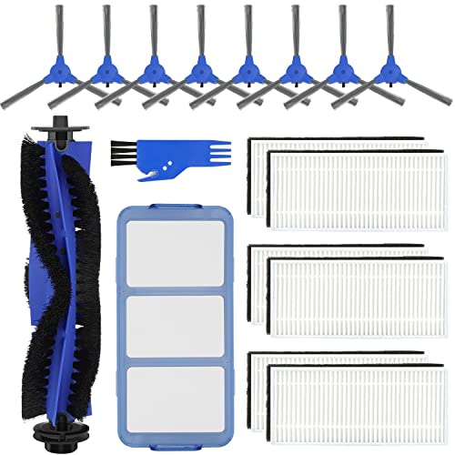 Rebirthcare Zubehör für Eufy für RoboVac 11S 30 30C 35C 15C 15T 12 Saugroboter zubehör Set Staubsaugerfilter Ersatzteile,1 Rollbürsten 6 hepa Filter 8 Seitenbürsten 1 Primärfilter 1 Reinigungsbürste von Rebirthcare