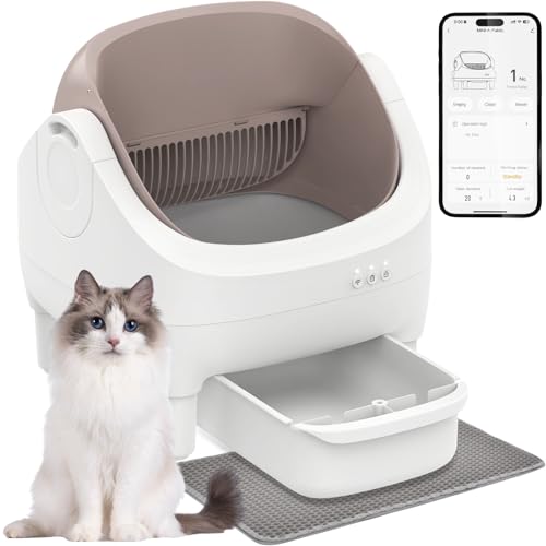 Katzenklo Selbstreinigend, Selbstreinigende Katzentoilette XXL mit Oben offenem Design, App-Steuerung, Sicherheitsschutz, Geruchsbeseitigung, Großes Elektrisches Katzenklo für Mehrere Katzen Katzenklo Selbstreinigend, Selbstreinigende Katzentoilette XXL mit Oben offenem Design, App-Steuerung, Sicherheitsschutz, Geruchsbeseitigung, Großes Elektrisches Katzenklo für Mehrere Katzen von Rebonique