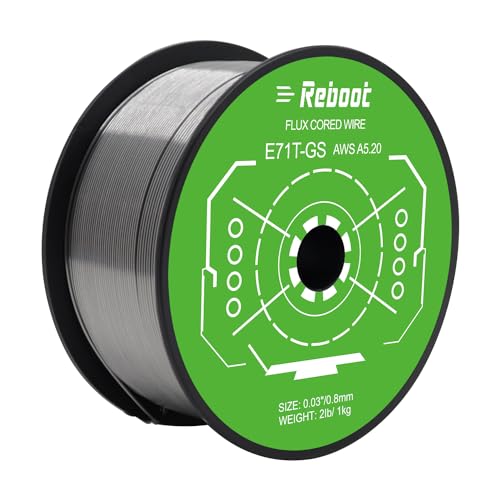 Reboot Fülldraht 0,8mm E71T-GS 1KG 0,030“ Schweißdraht für MIG-Schweißer ohne Gas FCAW Selbstabgeschirmter gasloser Schweißdraht für MIG-Schweißmaschine von Reboot