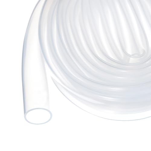 Rebower Silikonschlauch Lebensmittelecht 12mm ID x 14mm OD, 1 Meter Kondensatschlauch, Transparenter Wasserleitung für Pumpen, Siphons, Entwässerung, Bewässerung von Rebower