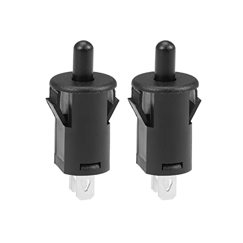 Rebower 2 Stück Türlicht Schalter PB35 Momentan Schließe Ersatzschalter [für Kühl oder Gefriergeräte] AC 250V 3A Schwarz von Rebower