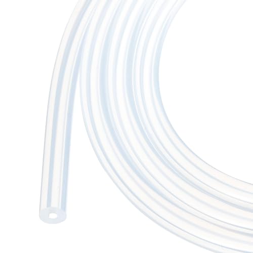 Rebower Silikonschlauch Lebensmittelecht 2mm ID x 6mm OD, 2 Meter Kondensatschlauch, Transparenter Wasserleitung für Pumpen, Siphons, Entwässerung, Bewässerung von Rebower