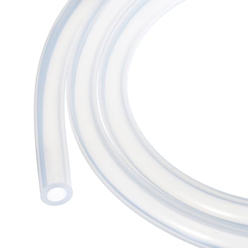 Rebower Silikonschlauch Lebensmittelecht 8mm ID x 12mm OD, 1 Meter Kondensatschlauch, Transparenter Wasserleitung für Pumpen, Siphons, Entwässerung, Bewässerung von Rebower