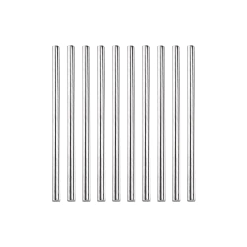 Rebower 304 Edelstahl Vollmaterial Rundstab, [für Durchschläge, verschiedene Wellen, DIY Handwerk, Modellflugzeug, Modellschiff, Modellautos] - 5mmx100mm / Silberton / 10 Stück von Rebower