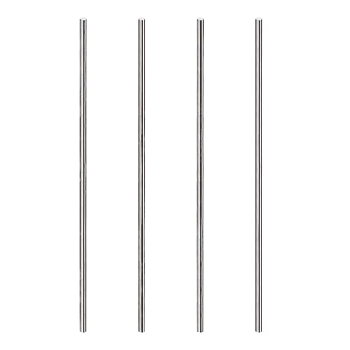 Rebower 304 Edelstahl massiver Rundstab, [für Durchschläge, verschiedene Wellen, DIY-Bastelprojekte, Modellflugzeuge, Modellschiffe, Modellautos] - 5mmx350mm / Silberton / 4 Stück von Rebower