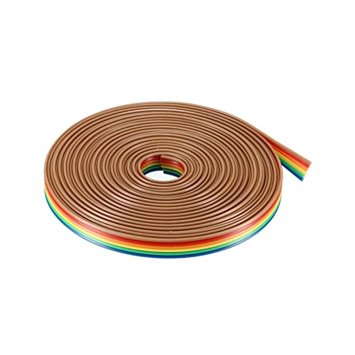 Rebower 6-poliges Flach Band Kabel IDC Regenbogen Farbe [für 1.27mm 0.05" Raster Anschlüsse] - 16.4Ft von Rebower