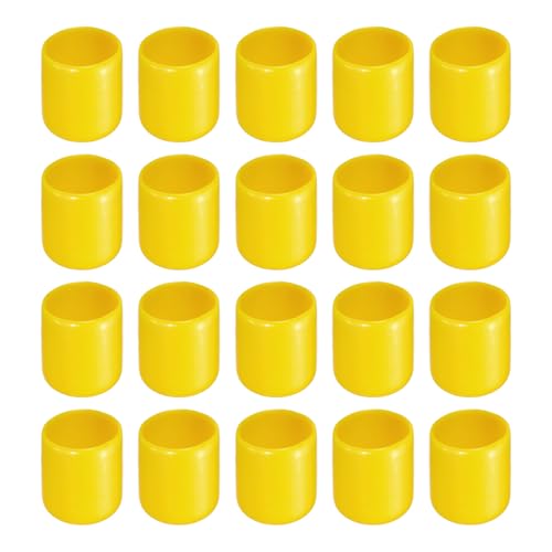 Rebower Gummi-Endkappen zum Schutz von Schraubengewinden [für Schrauben, Bolzen] - 5/8"(16mm) ID/Gelb/20 Stück von Rebower