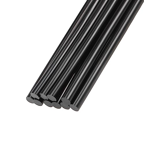 Rebower Heiß Kleber Sticks Mini Kleber Heiß Schmelz Kleber Pistole Sticks [für Kunst Basteln Heimwerken Karten Herstellung] - 0.27" x 6"/Schwarz/10Stk von Rebower