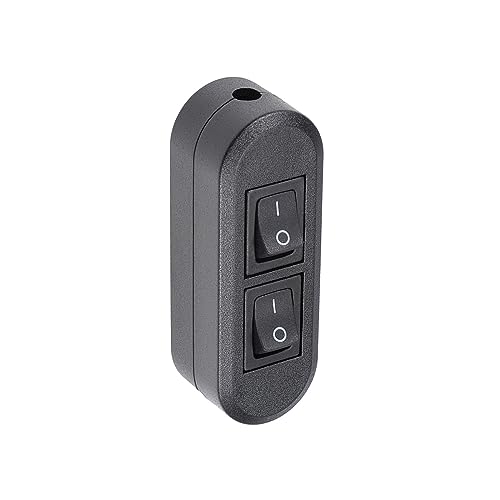 Rebower Inline Schnur Schalter AC 250V 1A Ein/Aus Wippe Kontrolle Schalter [für Lampe Schreibtisch Beleuchtung] - 2.7x1.3"/Schwarz von Rebower