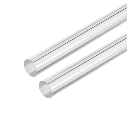 Rebower Massives Acryl Rund Stab Stab Stab Acryl Dübel Stäbe [für Beleuchtung Schilder Basteln Kunsthandwerk Dekoration] - 1/2" x 10"/ Weiß / 2Stk von Rebower